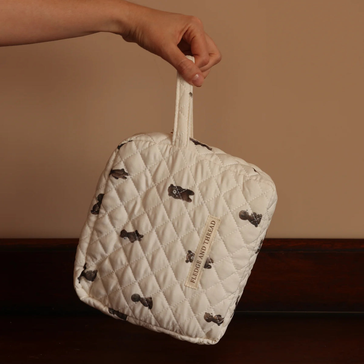 Quilted change bag - Teddy Bear
