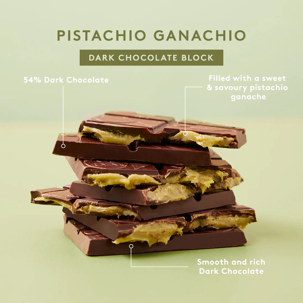 Pistachio Ganachio Dark Chocolate Block - KOKO BLACK