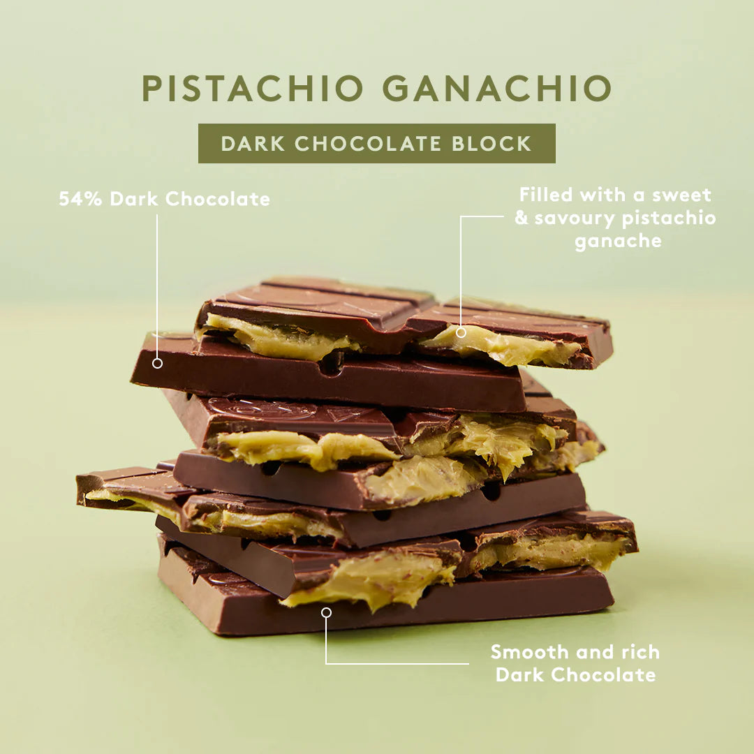 Pistachio Ganachio Dark Chocolate Block - KOKO BLACK