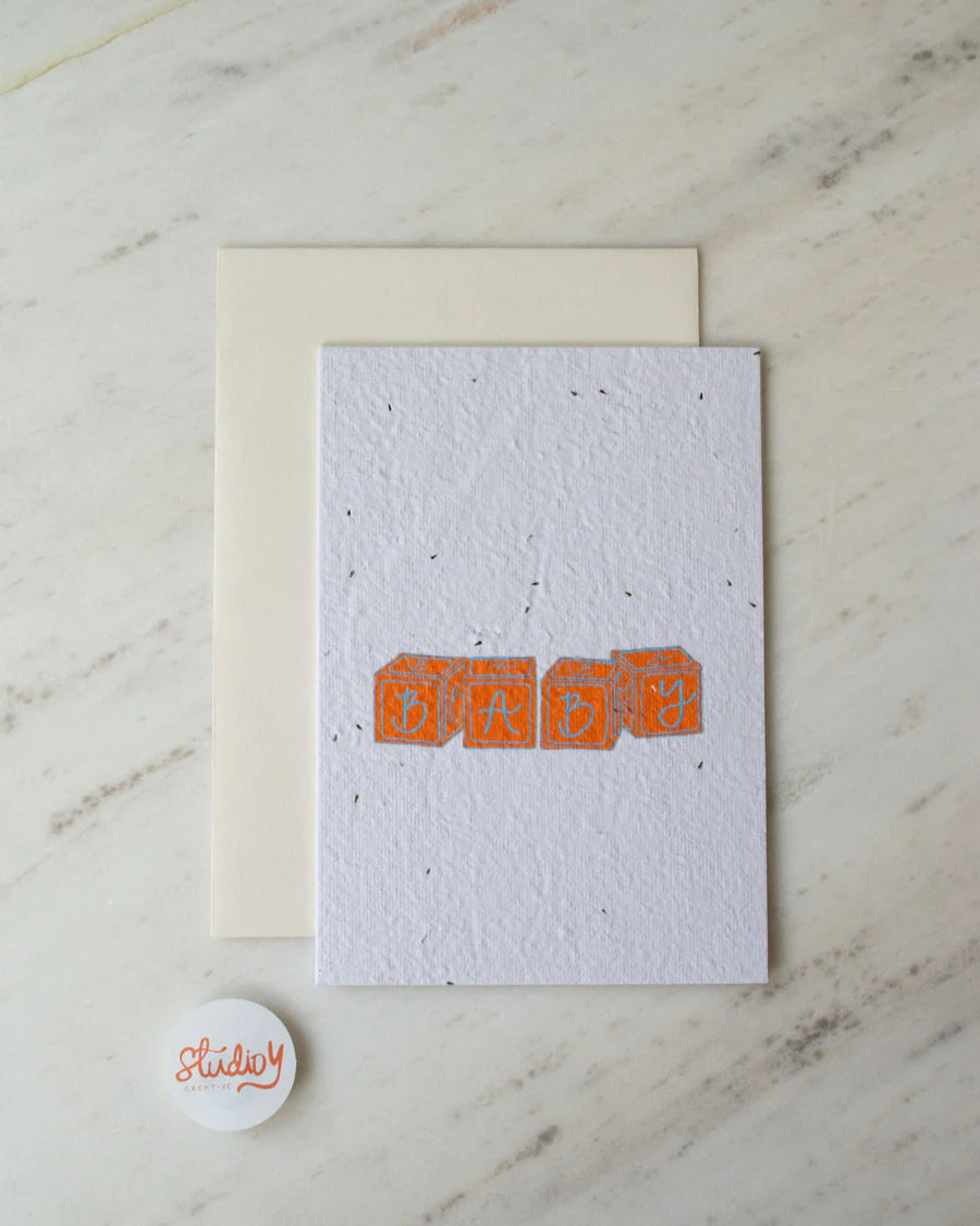 Card - BABY BLOCKS (ORANGE)