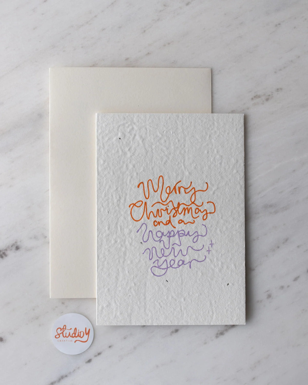 Card - MERRY CHRISTMAS AND A HAPPY NEW YEAR (ORANGE)