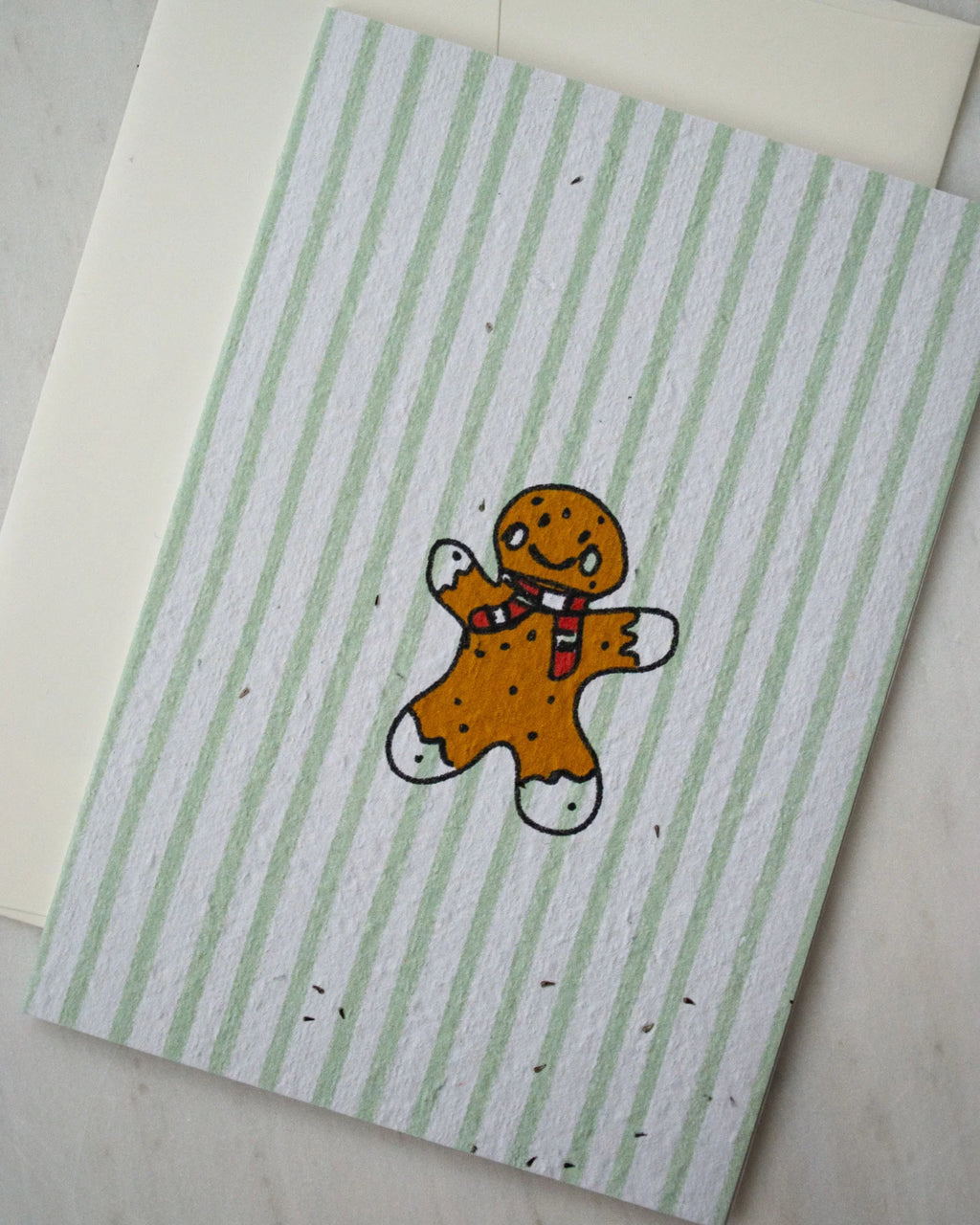 Card - CHRISTMAS GINGERBREAD STRIPE