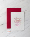 Card - MERRY CHRISTMAS AND A HAPPY NEW YEAR (PINK)