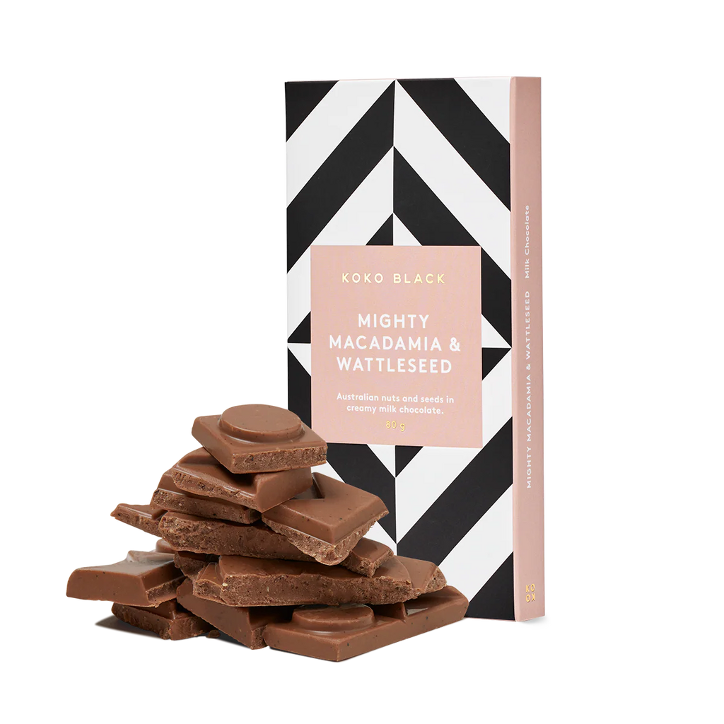 Mighty Macadamia & Wattleseed Milk Chocolate Block - KOKO BLACK