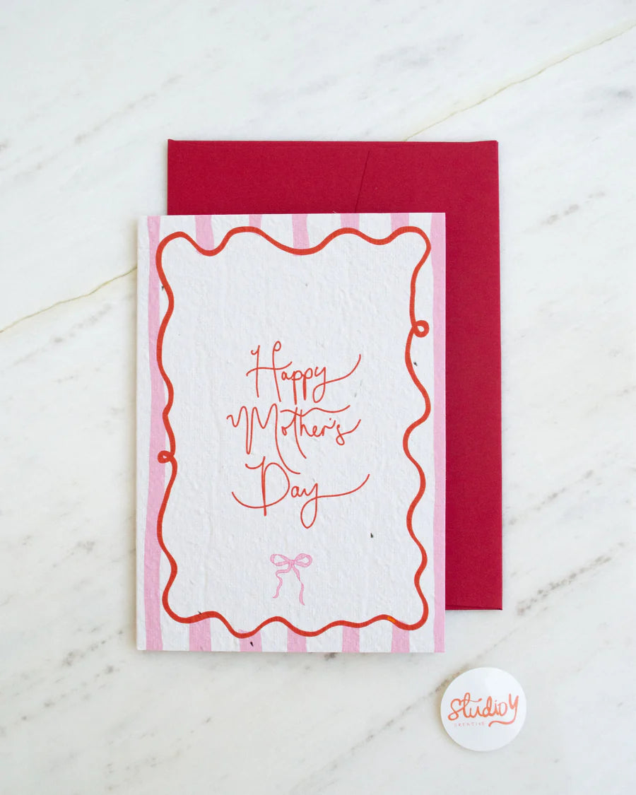 Card - HAPPY MOTHER'S DAY STRIPE (PINK)