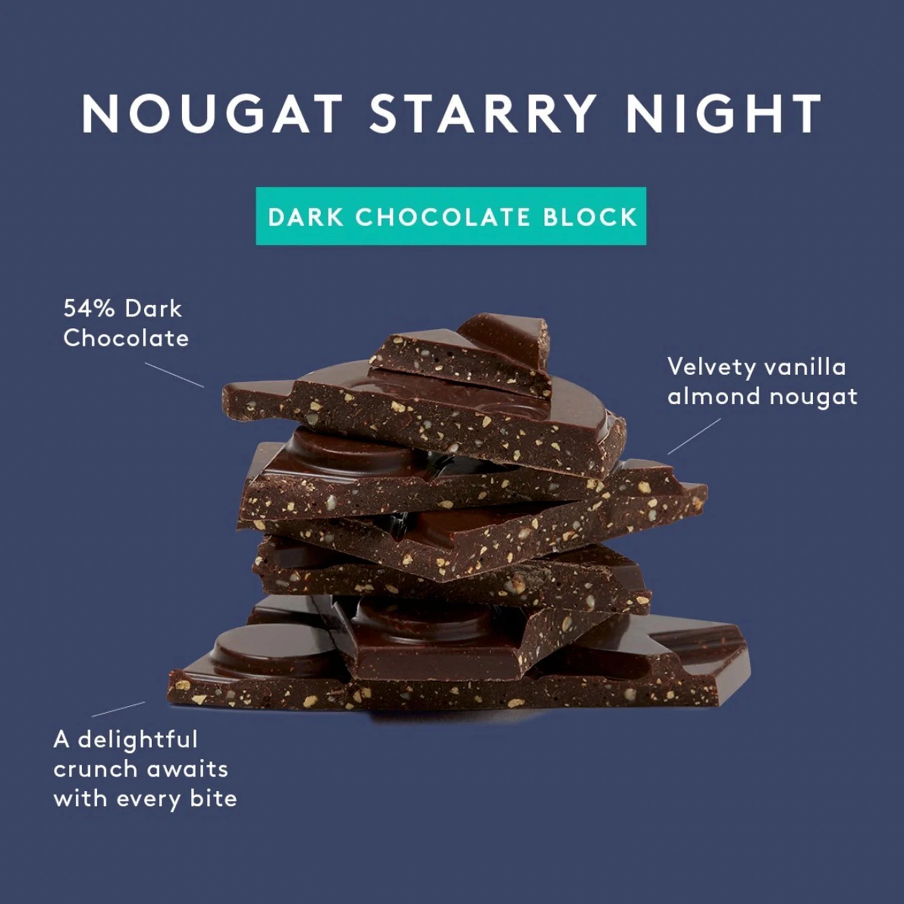 Nougat Starry Night Dark Chocolate Block - KOKO BLACK