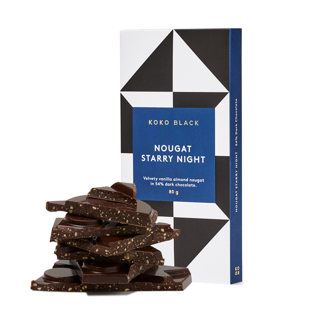 Nougat Starry Night Dark Chocolate Block - KOKO BLACK