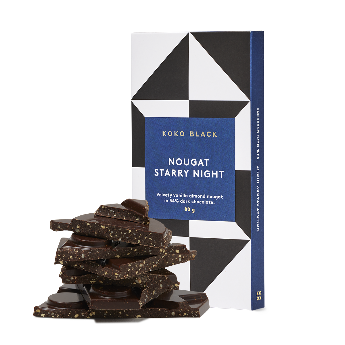 Nougat Starry Night Dark Chocolate Block - KOKO BLACK
