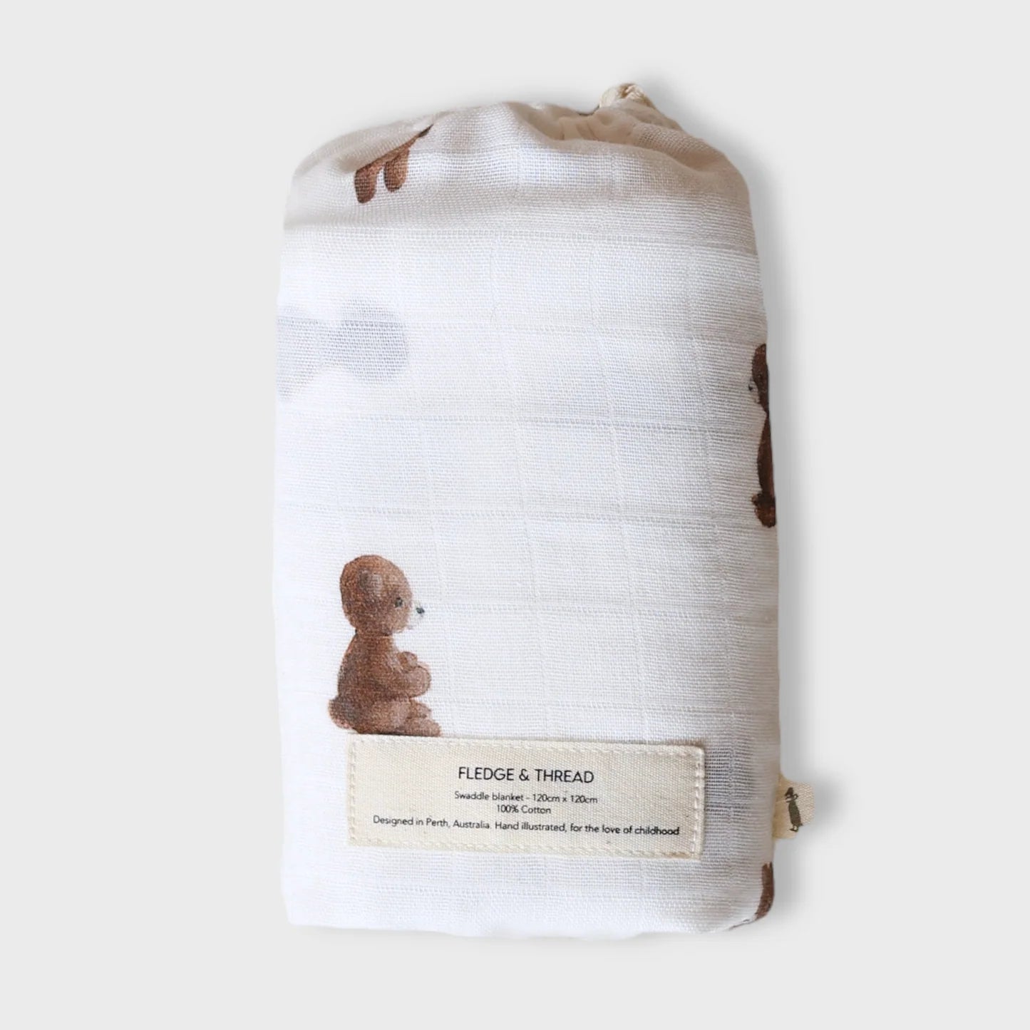 Muslin Swaddle - Teddy Bear