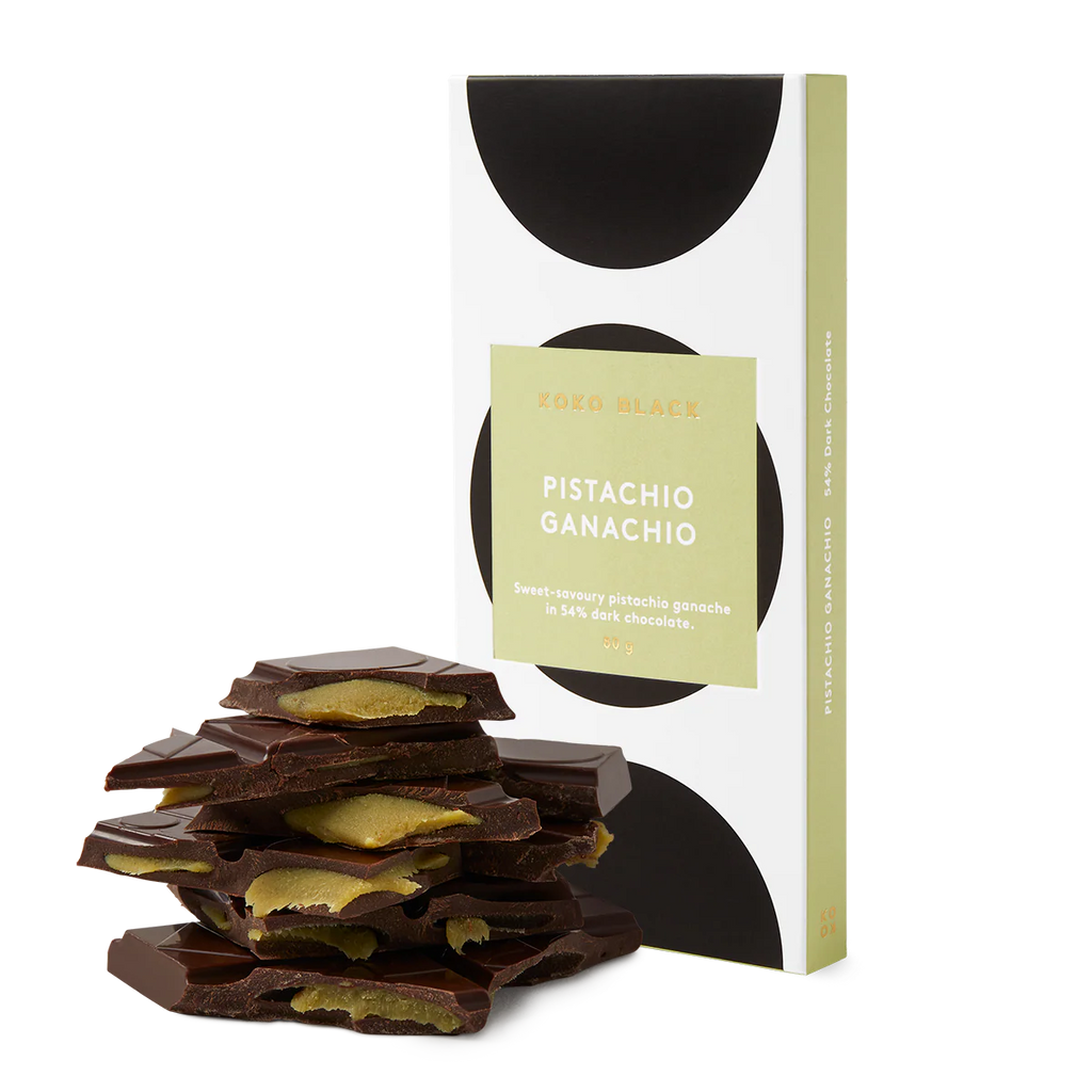 Pistachio Ganachio Dark Chocolate Block - KOKO BLACK