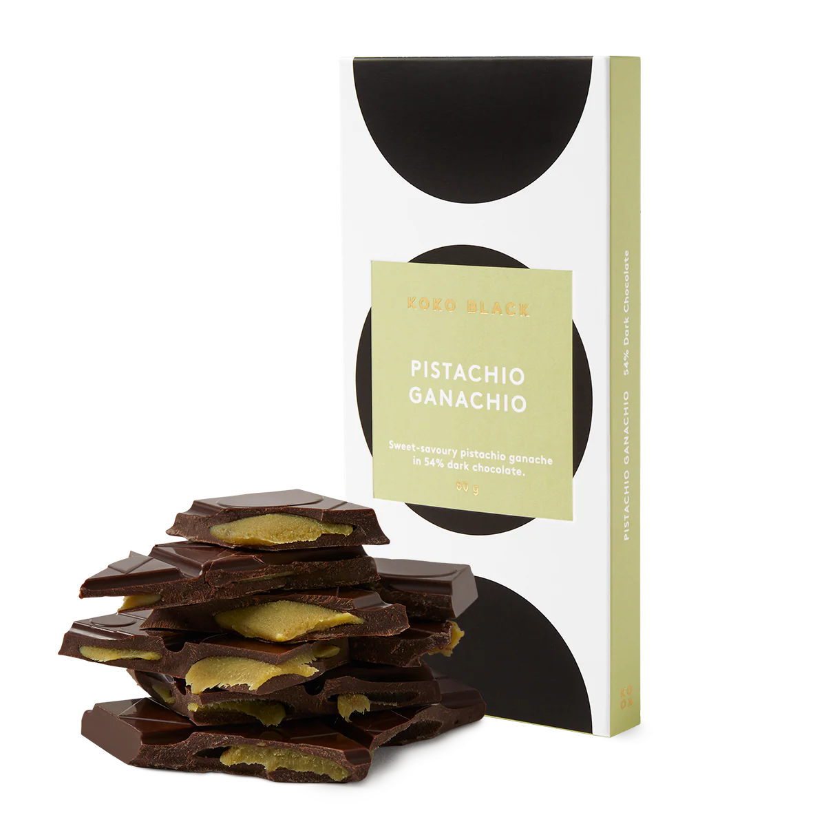Pistachio Ganachio Dark Chocolate Block - KOKO BLACK