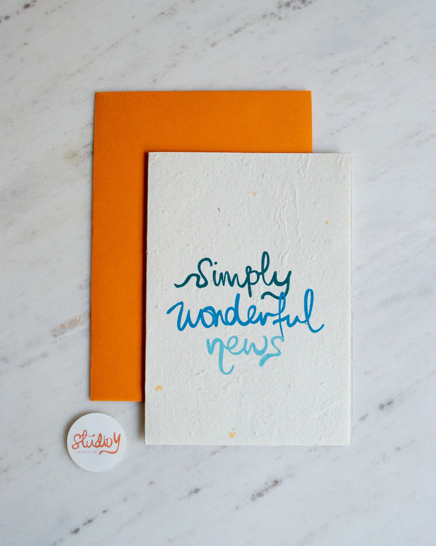 Card - WONDERFUL NEWS (BLUE)