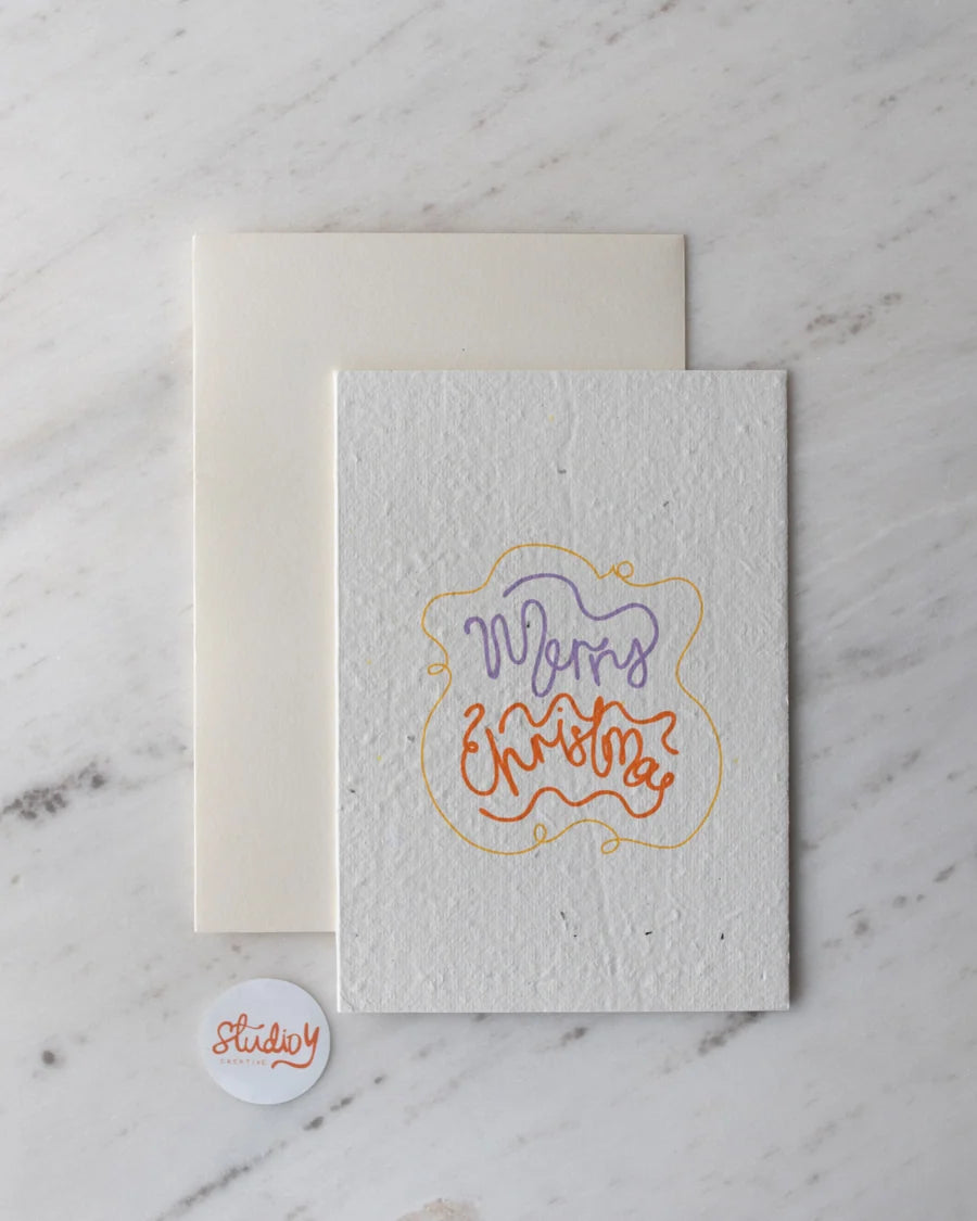 Card - SWIRLY CHRISTMAS (ORANGE)