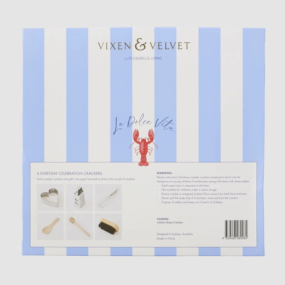 Lobster Stripe Crackers – Box of 6