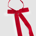 Velvet Tie On Bow Red