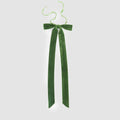 Velvet Tie On Bow Green