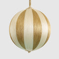 Silk Stripe Bauble Small Champagne & Ivory