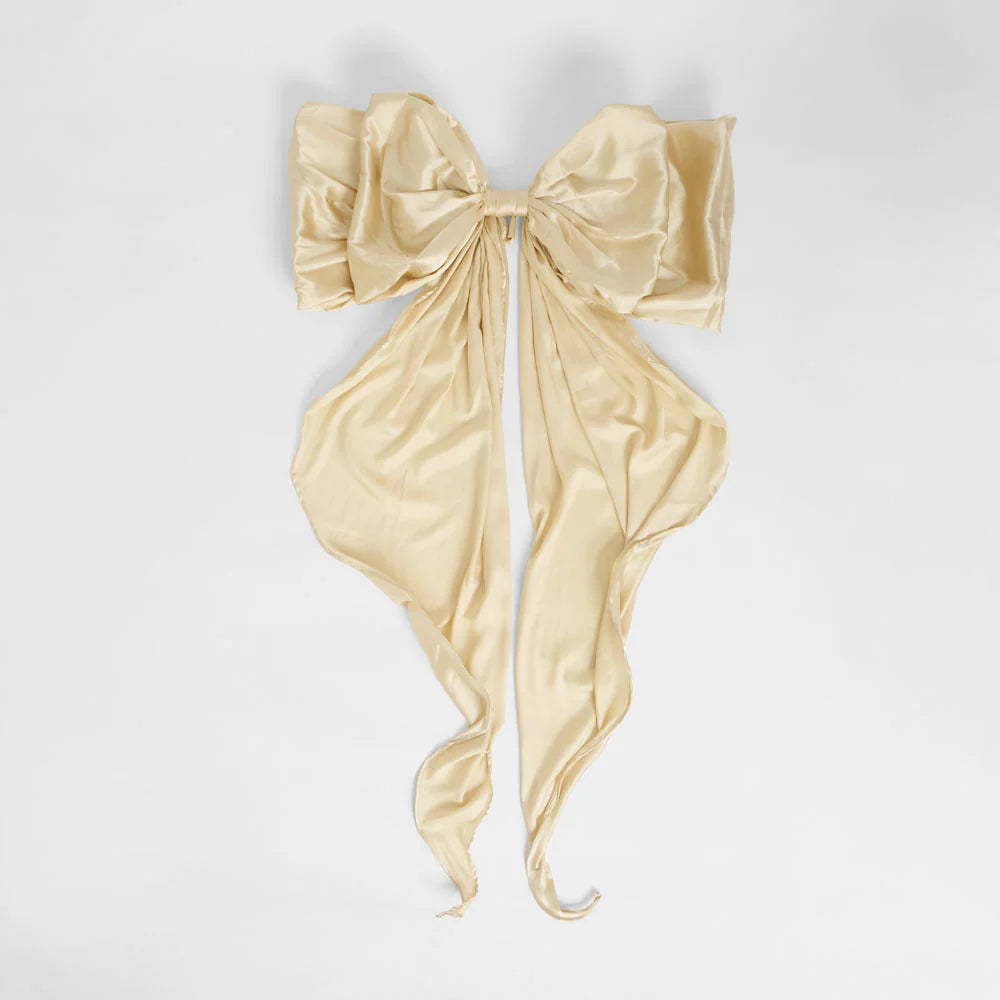 Large Silk Bow Cream