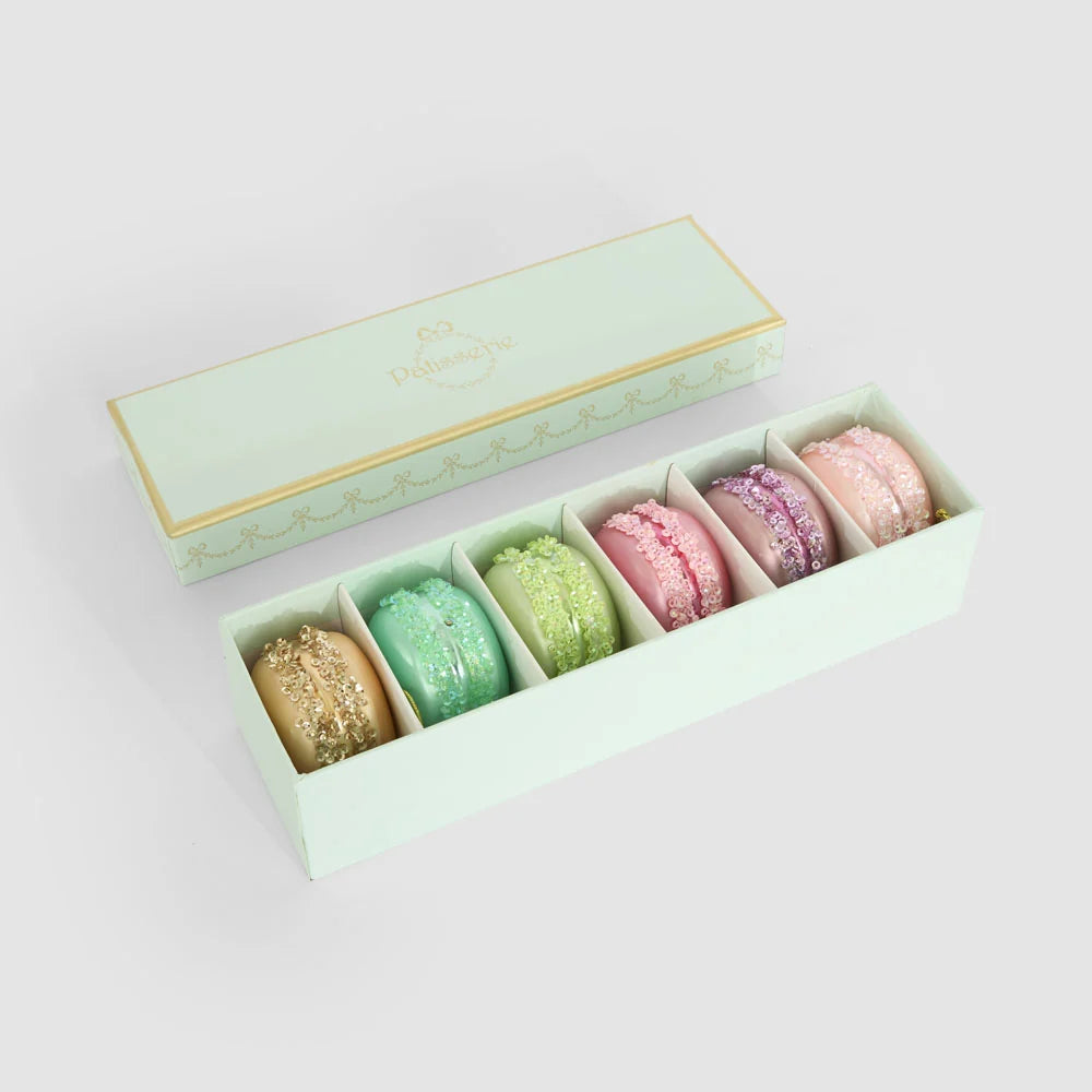 Patisserie Macaroon Decorations - Box of 6 Duck Egg Blue