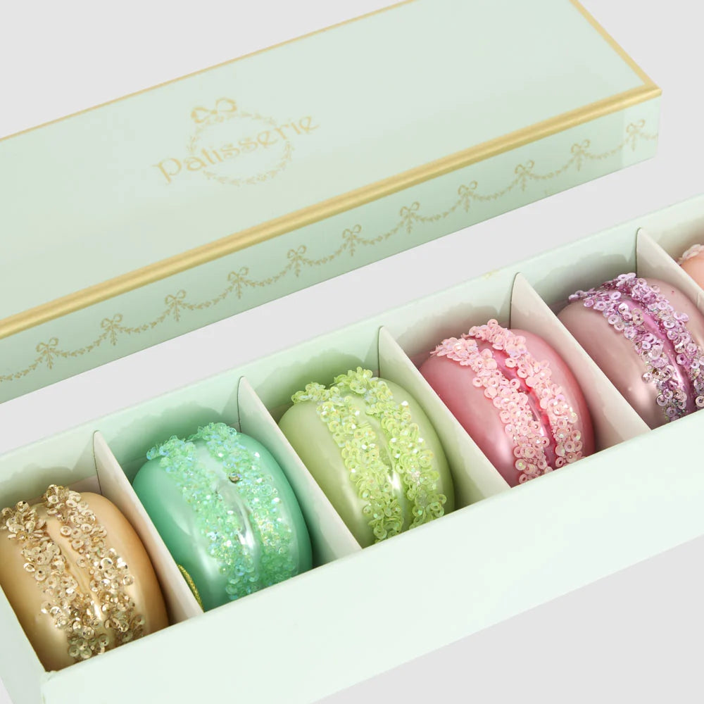 Patisserie Macaroon Decorations - Box of 6 Duck Egg Blue