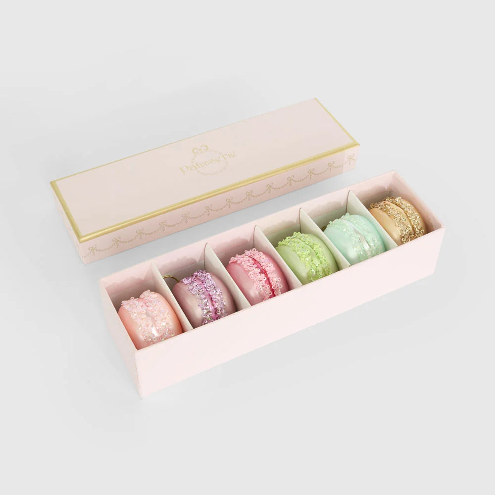 Patisserie Macaroon Decorations - Box of 6 French Pink