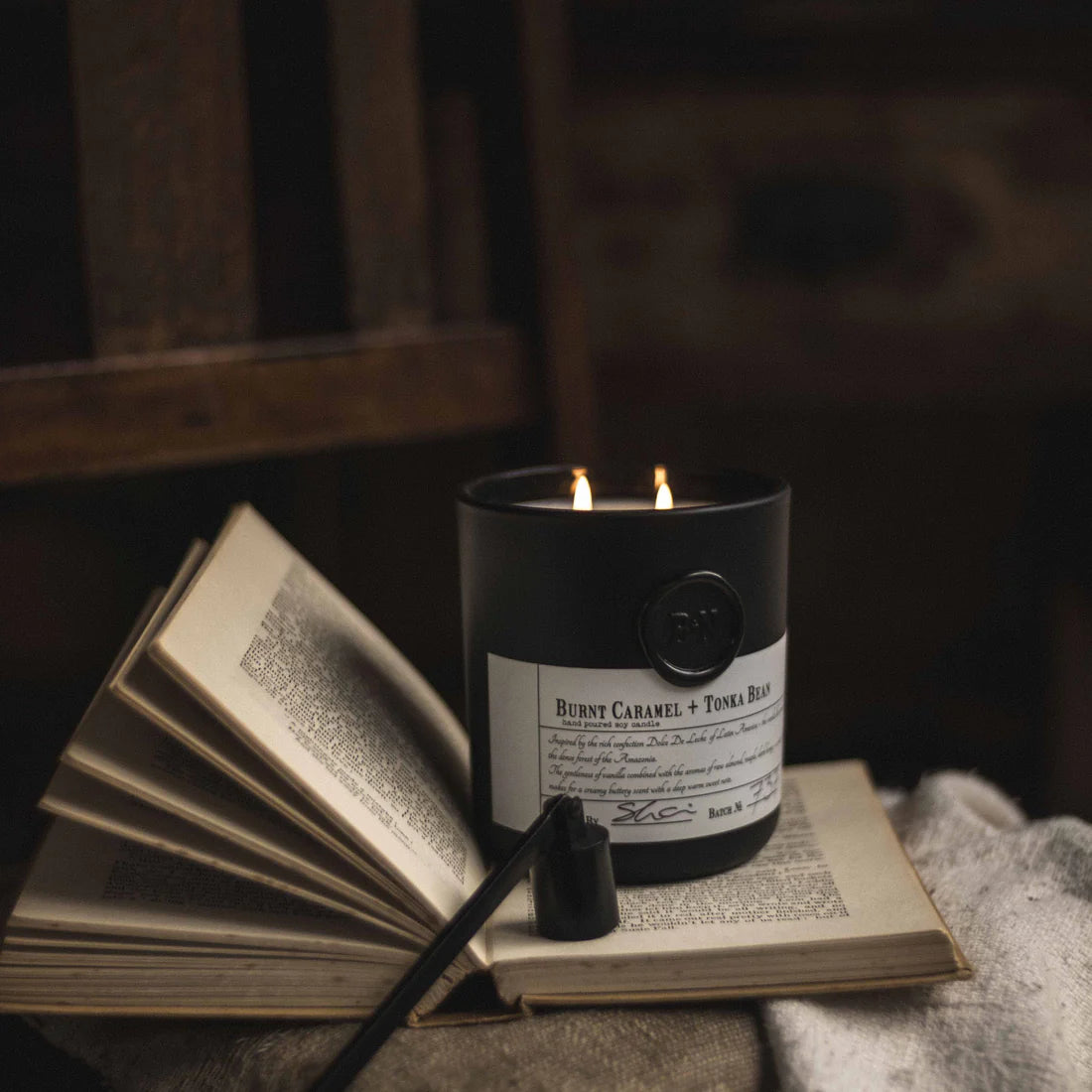 Burnt Caramel + Tonka Bean Soy Wax Candle 180g