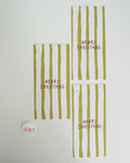 Card - LARGE CHRISTMAS STRIPE GIFT TAG (GREEN)