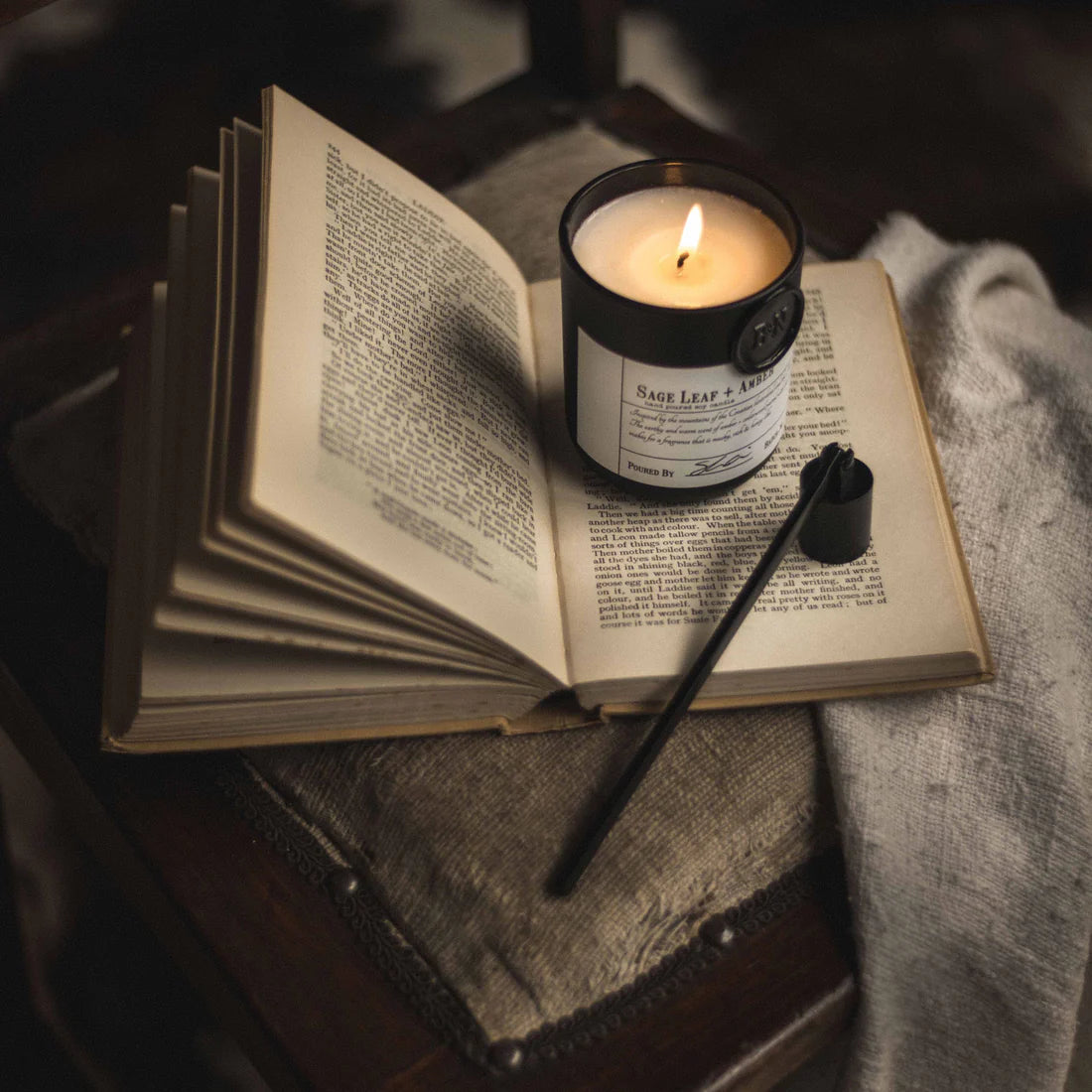 Sage Leaf + Amber Soy Wax Candle 180g