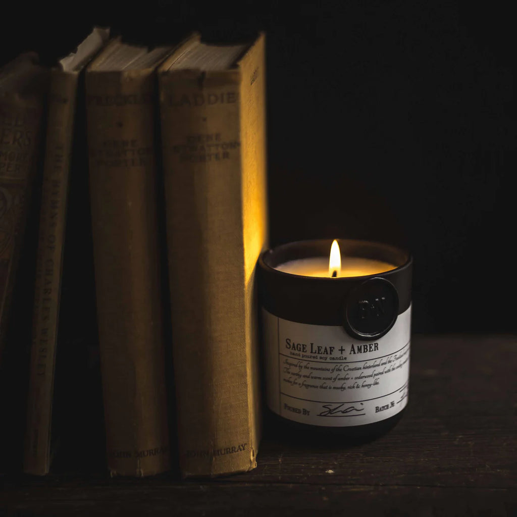 Sage Leaf + Amber Soy Wax Candle 180g