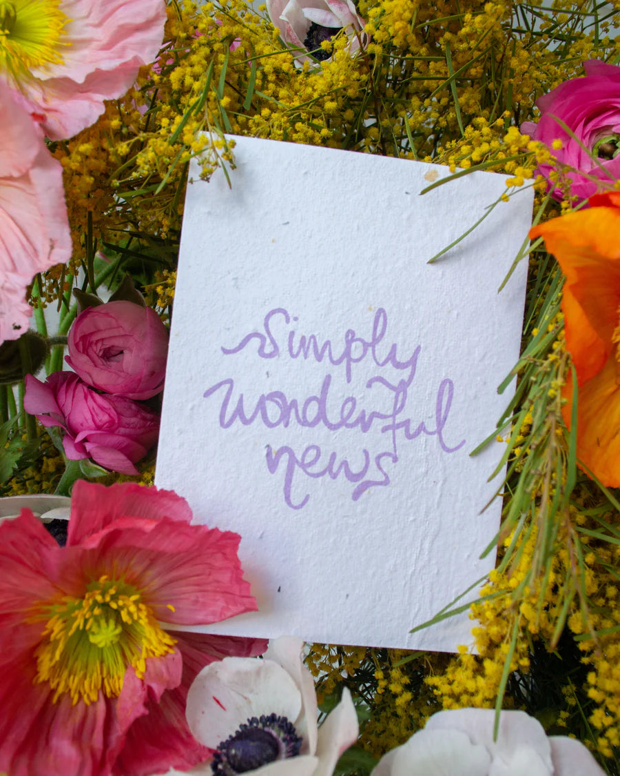 Card - WONDERFUL NEWS (LILAC)